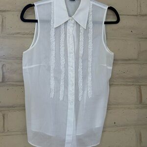 Theory Cream Button-Up Blouse